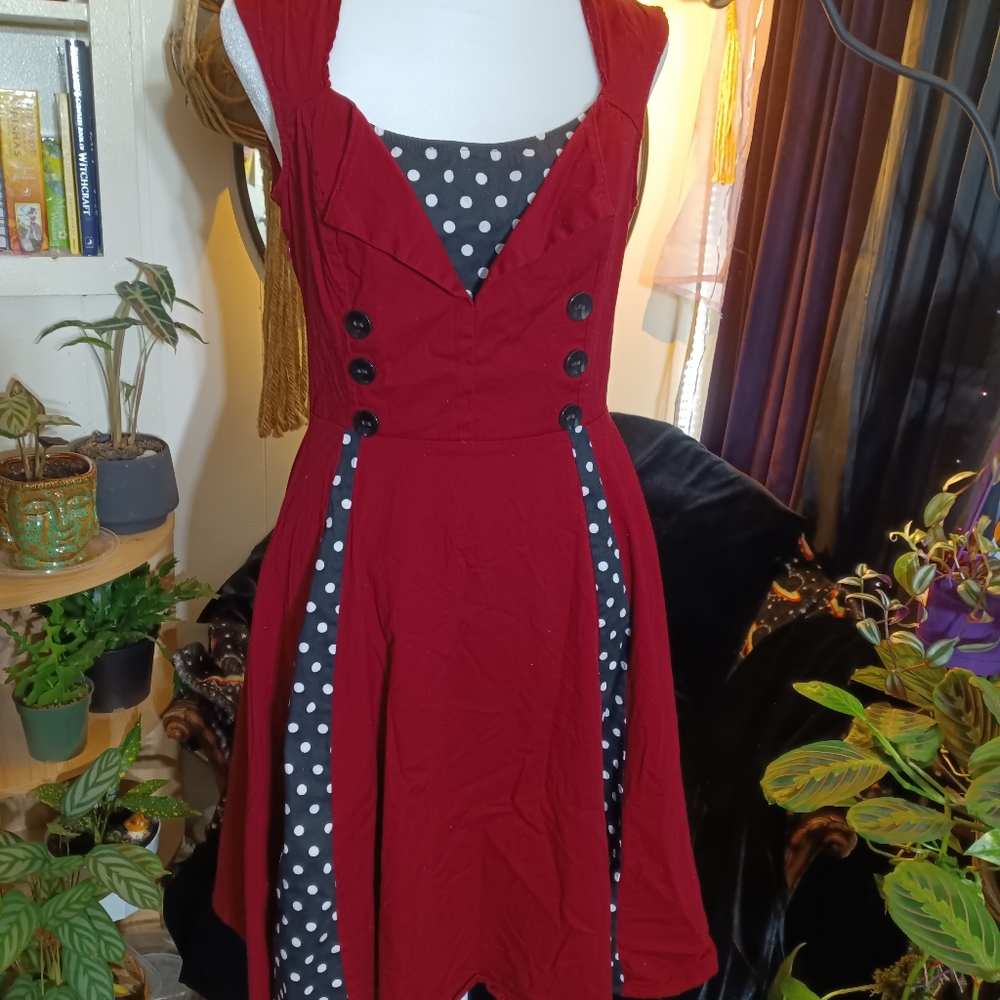 Red and black pinup dress